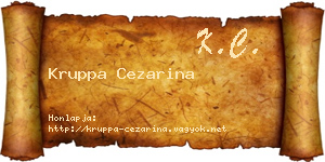 Kruppa Cezarina névjegykártya